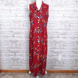Miss Darby Womens Sleeveless Dress Sz 12 Linen Floral 146